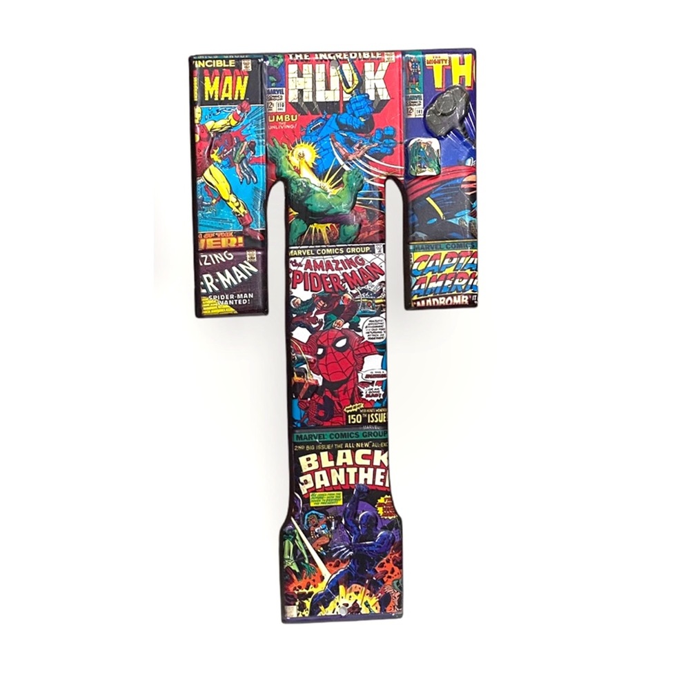 Marvel Heroes Captain America Embossed Tin Letter “T” by Open Roads Brands